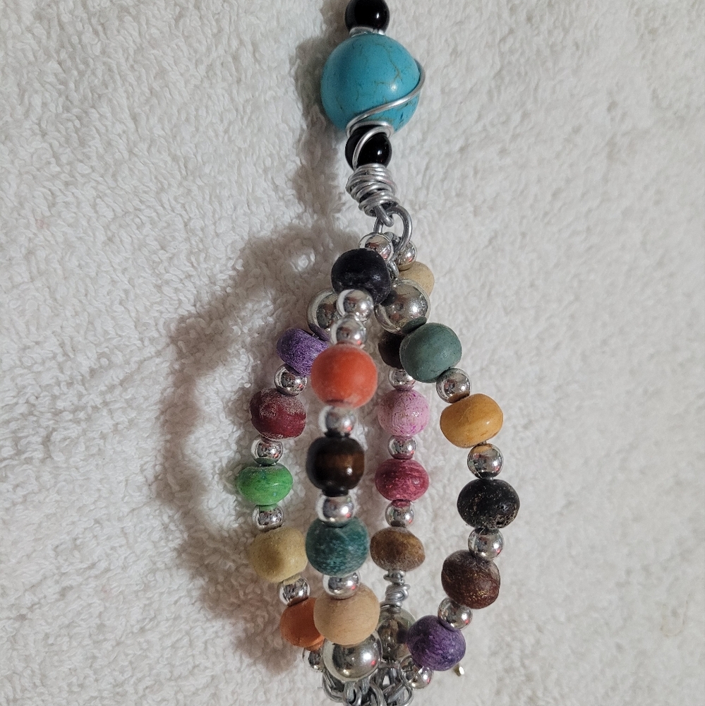 Blue Spiral Beaded